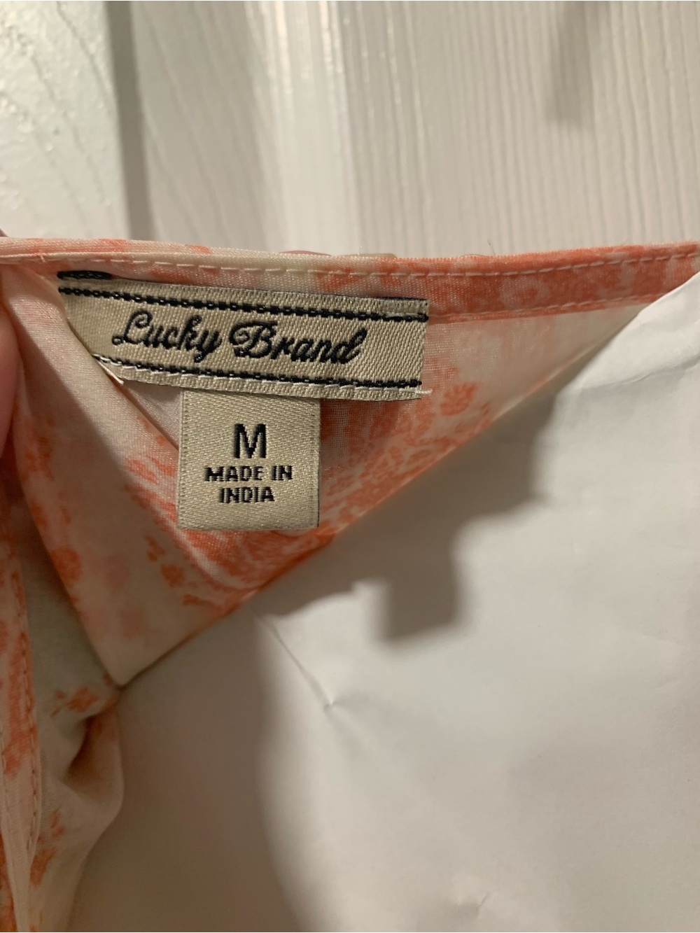 Lucky Brand Peach and Cream Printed dress - Picture 3 of 4